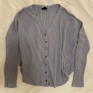 Out from under Jojo oversized thermal button front cardigan in gray